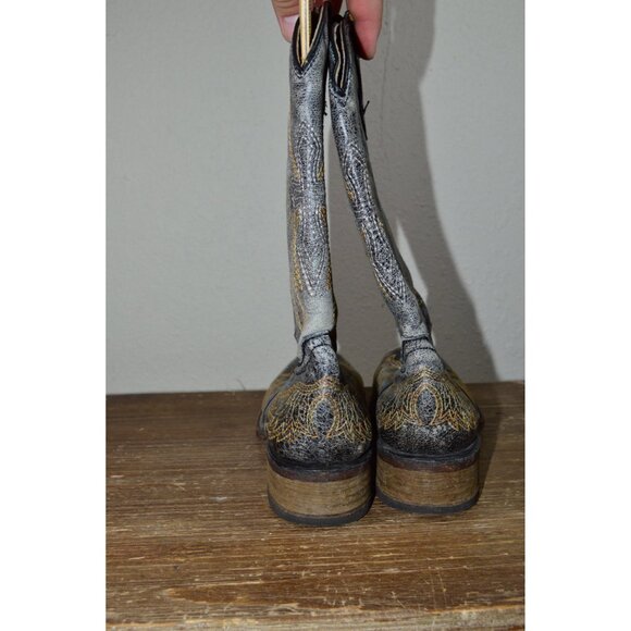 Corral Teen Girls Distessed Cross & Wing Cowboy Boots Youth Size 4.5 Women's 6.5 - Picture 11 of 13